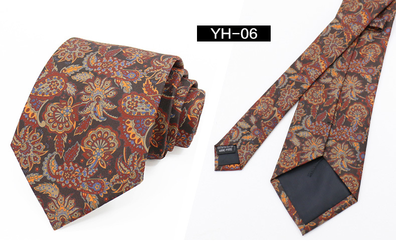 Muška vintage kravata. Moderna poslovna svečana kravata s keper printom s cvjetnim uzorkom_voghion.com