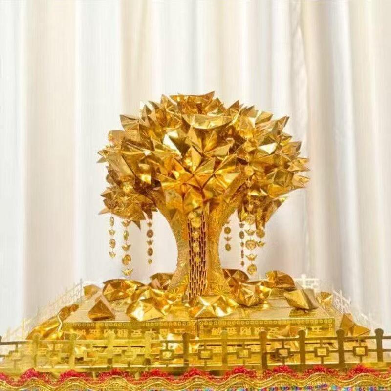 Semi-finished money tree craft kit, high-brightness paper, complete materials, includes video tutorial, Chaoshan style