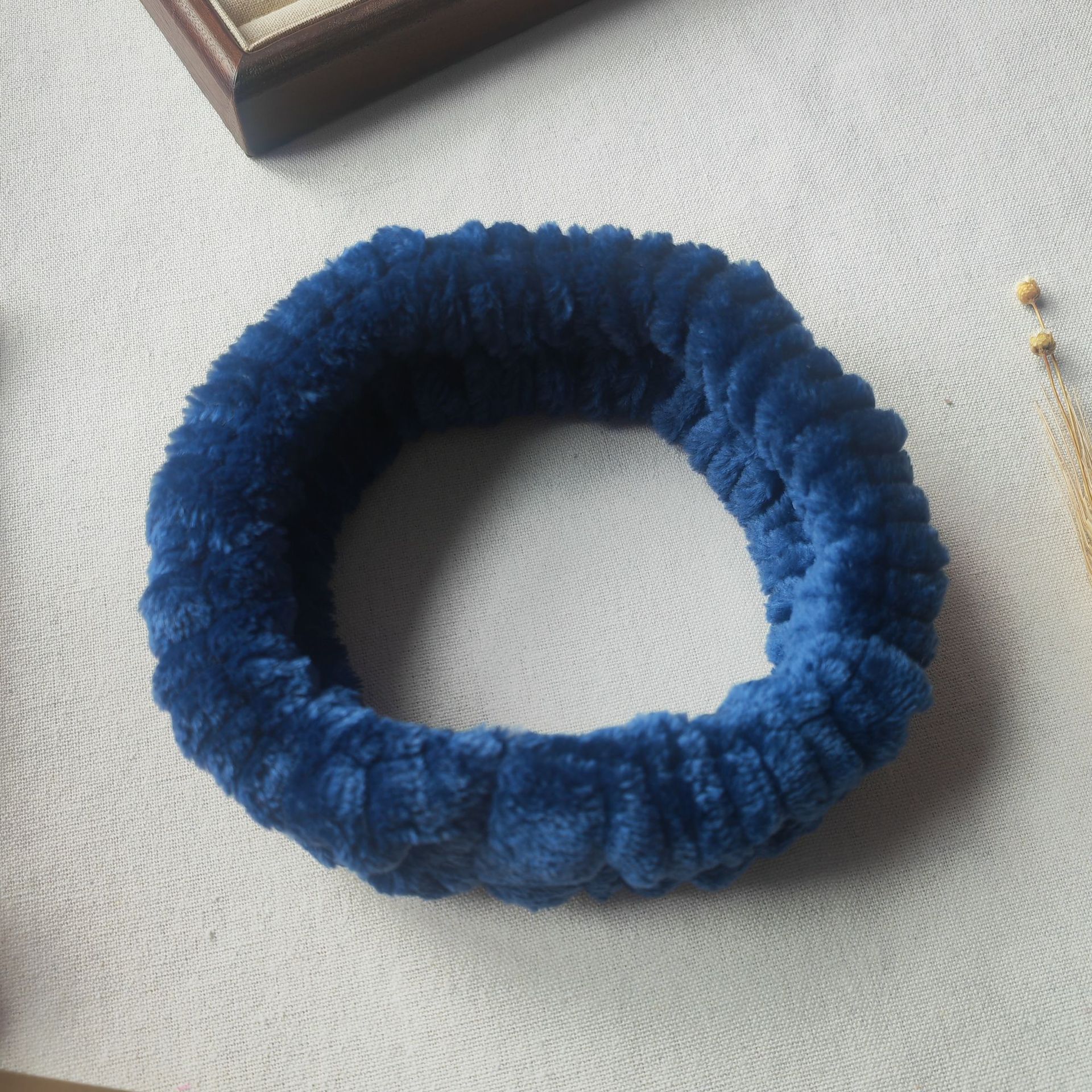 28# navy blue hair tie (three elastic hair ties)