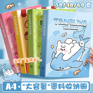 Kaba Bear Large-Capacity Buckle Information Book Folder Student Cute Storage Book Primary School Students with Cartoon High Appearance