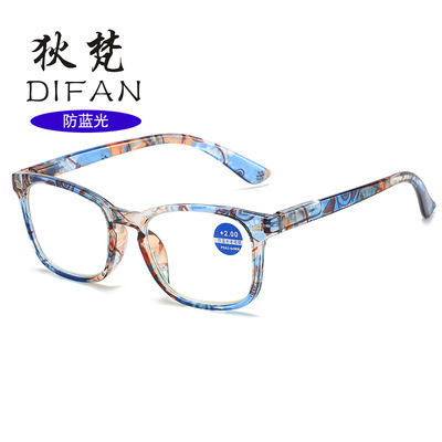新款防蓝光老花镜男女时尚高清方框老花眼镜老年阅读镜亚马逊批发