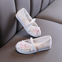 新款汉服鞋老北京布鞋学生汉服舞蹈鞋儿童演出鞋民族风女童绣花鞋