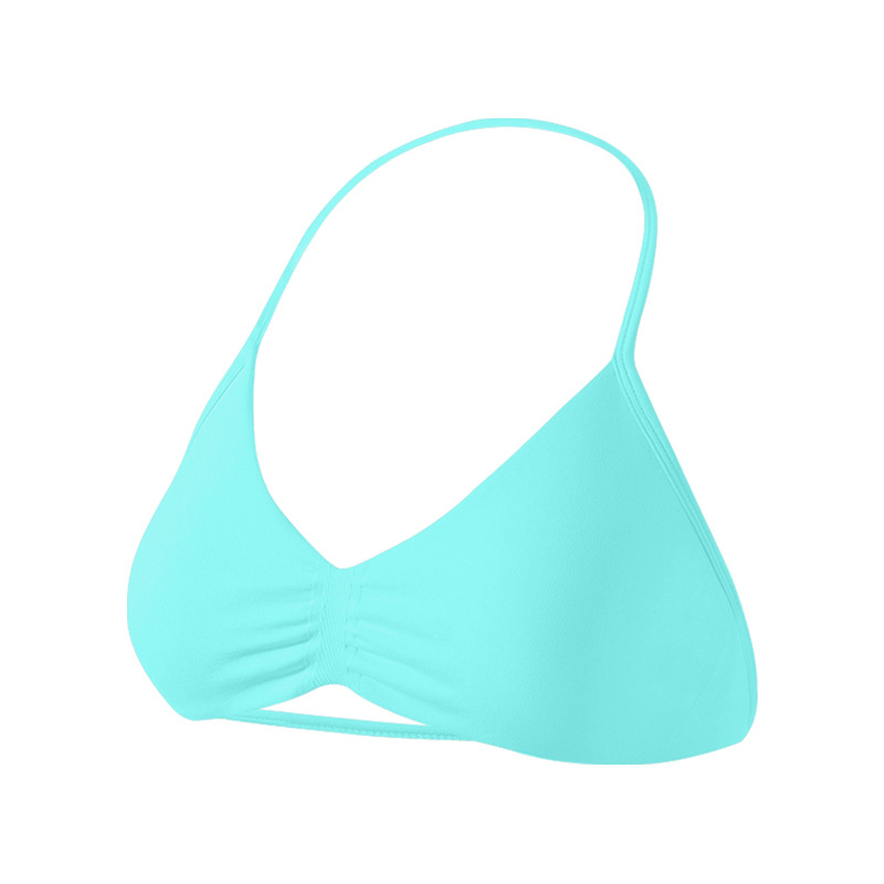Sujetador deportivo Dyfne para mujer, cuello halter de nailon mate, hermoso diseño en la espalda, sujetador pequeño, a prueba de golpes de alta intensidad, efecto push-up, sujetador para yoga.