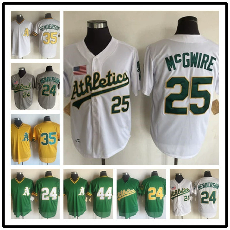 Ретро бейсбольная форма Окленд Атлетикс с вышивкой