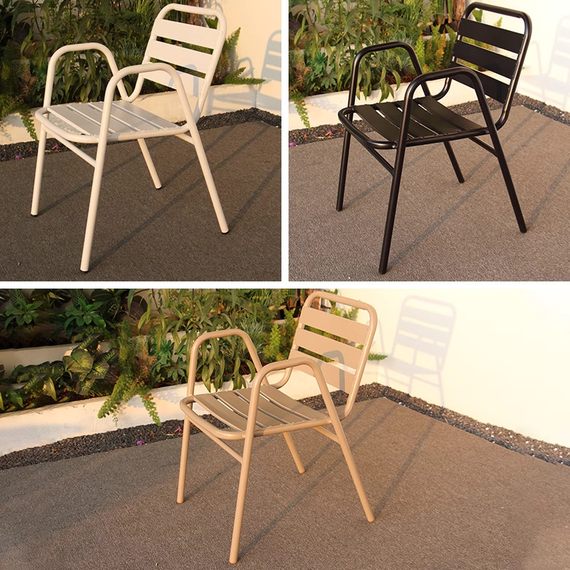 Sillas al aire libre nórdicas patio al aire libre villa silla de jardín silla de relajación silla de comedor de aluminio de caña