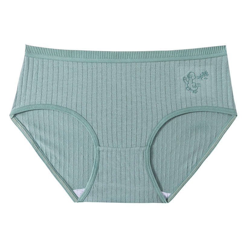 Ropa interior de mujer a rayas pato puro algodón antibacteriano entrepierna color sólido cintura media verano chica delgada dulce calzoncillos japoneses