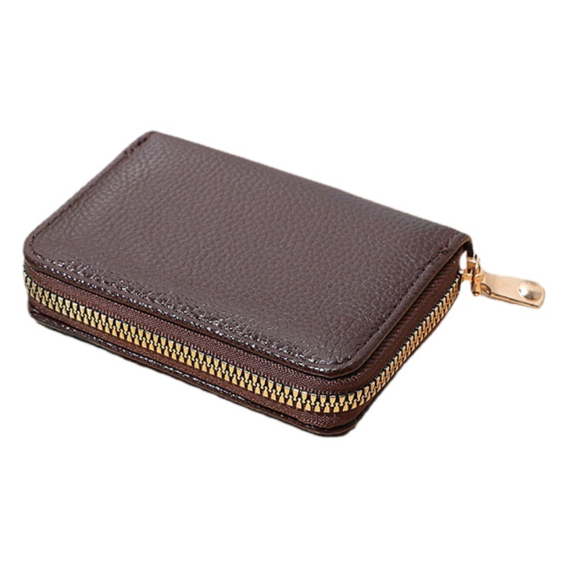 Nueva bolsa de almacenamiento de tarjetas RFID transfronteriza vendedora caliente unisex multi-Tarjeta posición Litchi patrón órgano tarjeta bolso monedero