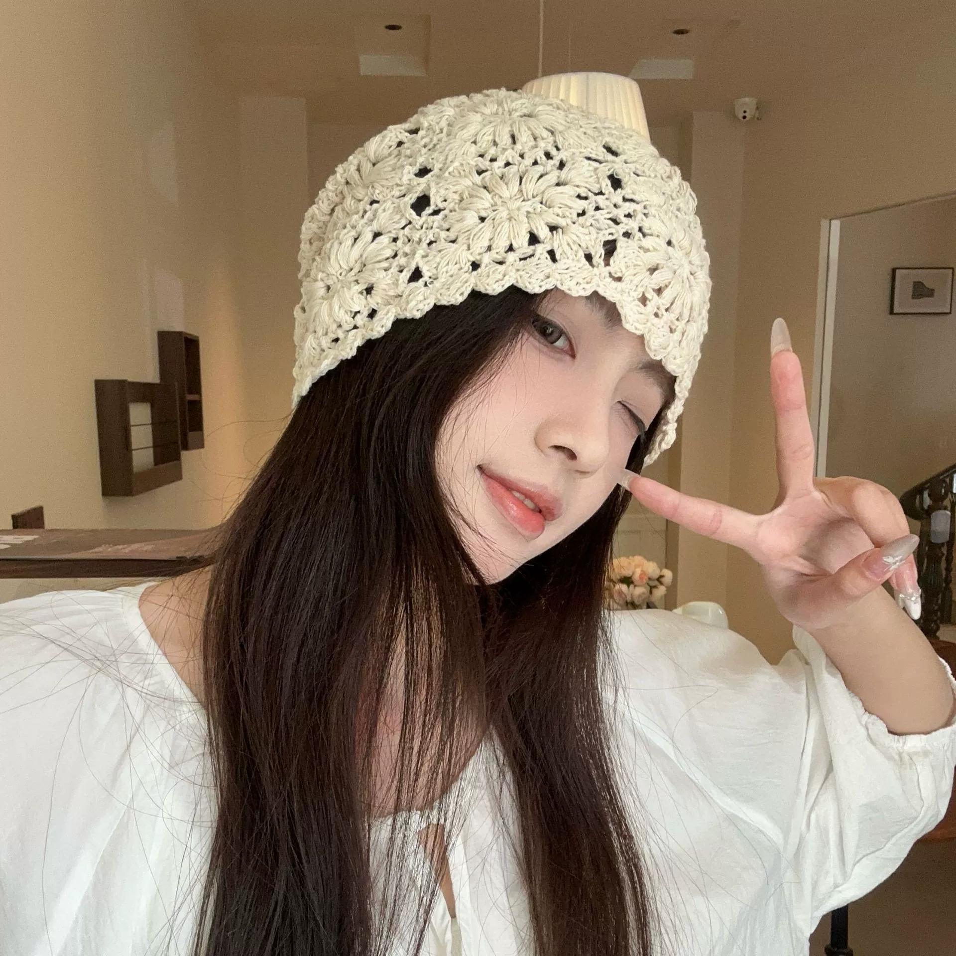 Spring summer thin knitted hat
