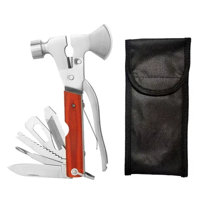 Car Safety Hammer, Multi-Functional Qəza çəkici - car-safety-hammer-stainless-steel-colored-wood-axe-hammer-1752c