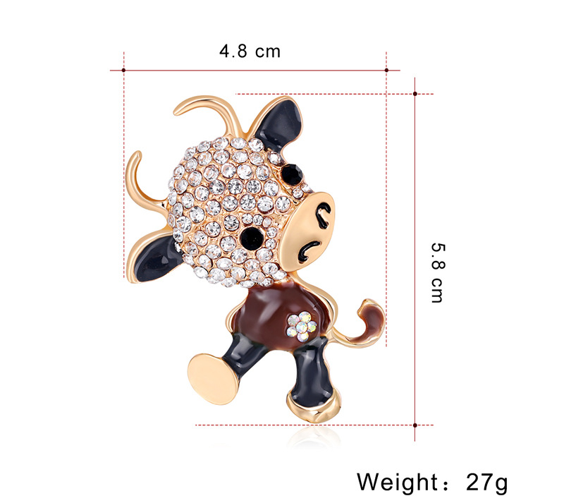 Fashion Zodiac Bull Alloy Oil Rhinestone Brooch display picture 1