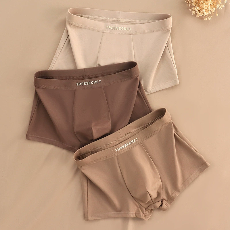 Синьцзянское длинное хлопковое мужское нижнее белье сплошной цвет минималистские мужские угловые брюки мягкие и удобные впитывающие пот и дышащие шорты