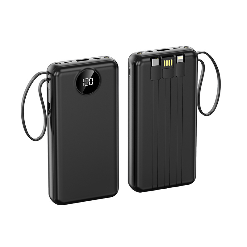 工場クロスボーダーミニパワーバンク 20000 mAh 内蔵ケーブル付き大容量デジタルディスプレイモバイル電源ギフト印刷|undefined