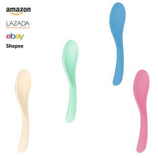 Cross-border wheat straw tableware soup spoon household children eating soup spoon baby complementary spoon spoon gift wholesale