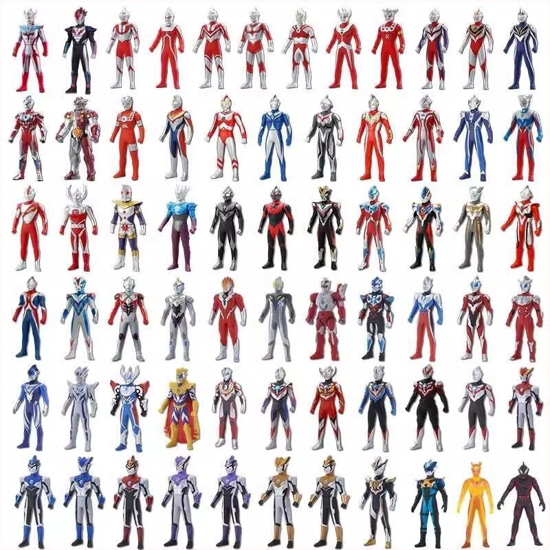 13cm Soft Rubber Ultraman Set with Zero, Belial, and Tiga Full Set of Action Figures Children's Toys Birthday Gift