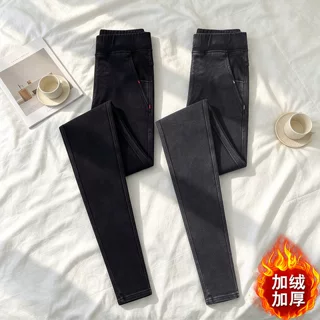 2026新款大码打底裤女外穿秋冬加绒胖mm加厚秋冬紧身弹力牛仔小脚