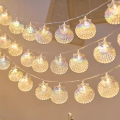 Cross-border baby's breath, shells, star string lights, flashing lights, children's room bedroom decoration, shell led colorful lights, small string lights