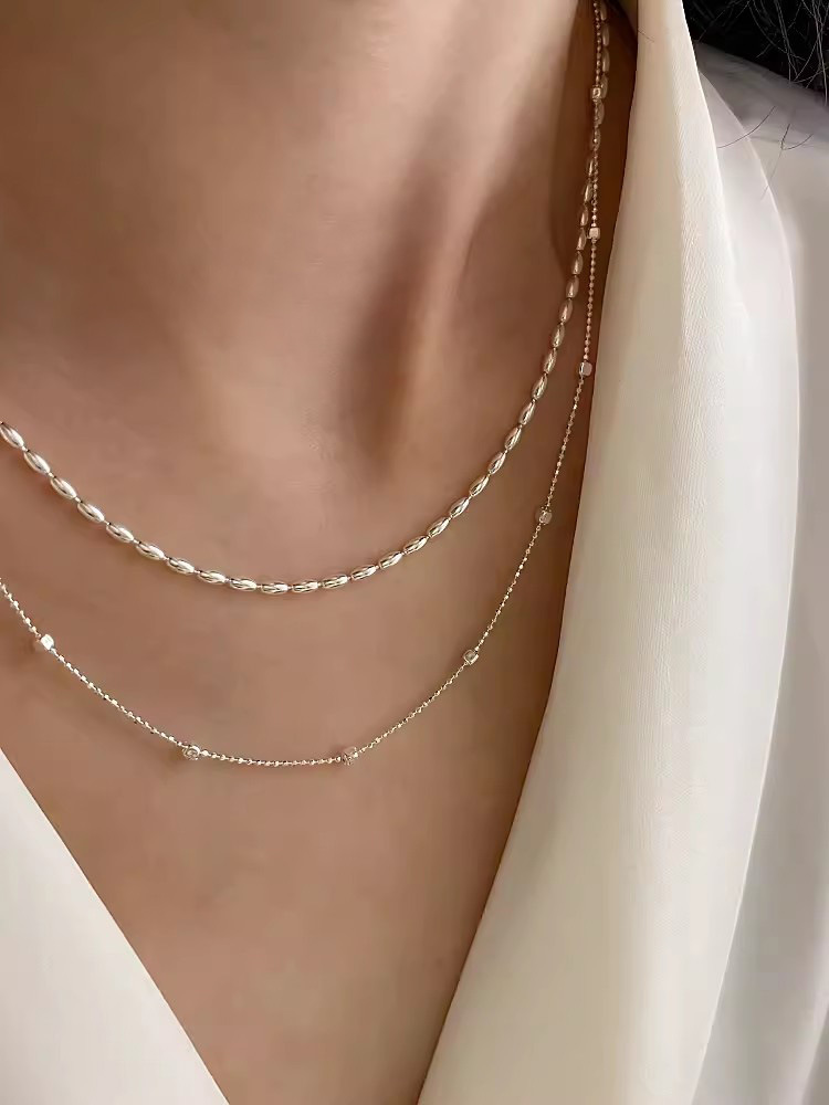 925 Sterling Silver Polishing Geometric Necklace display picture 12