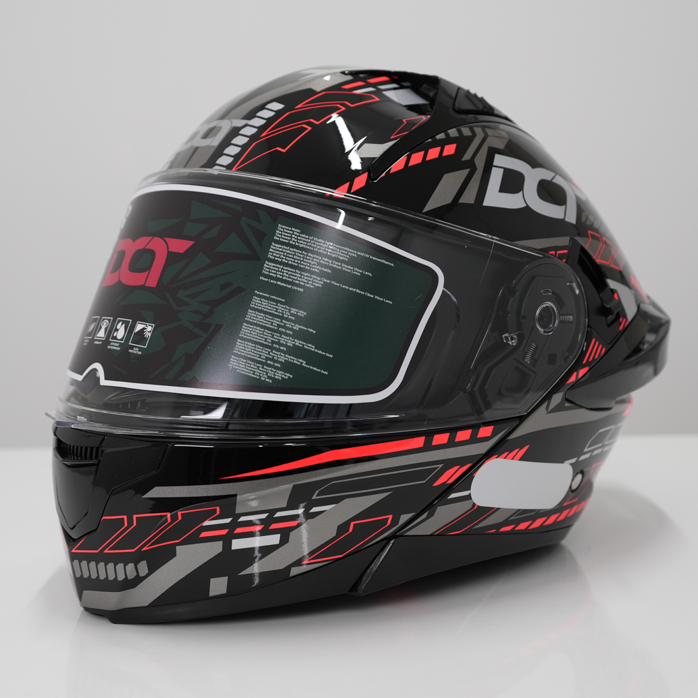 Flip-Up Motorcycle Helmet with Double Visor