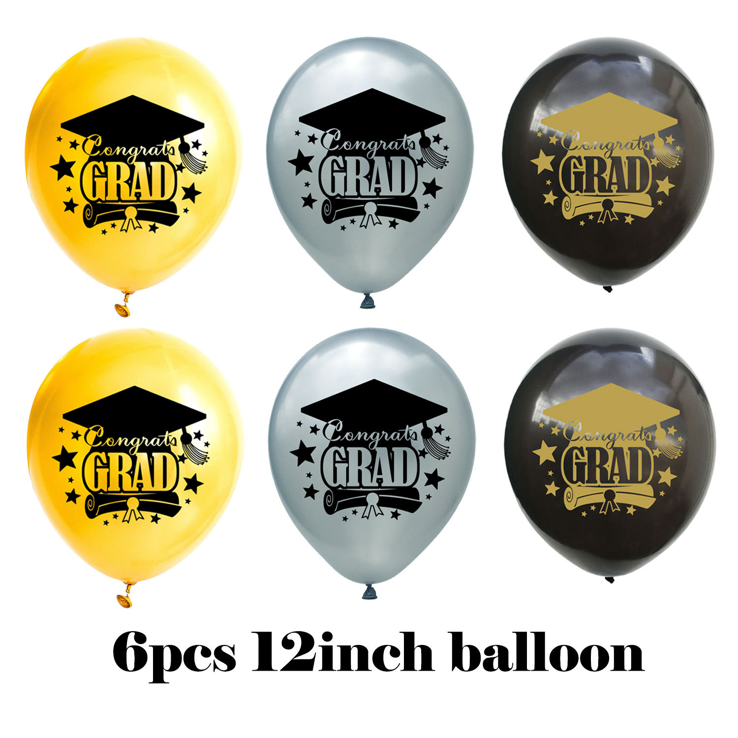 Temporada de graduación de Oro Negro Felicitar Grad carta globo felicitaciones fiesta de posgrado globo de lentejuelas