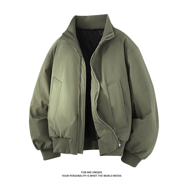 Short men's demi-season down jacket