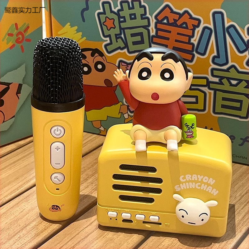 クレヨンしんちゃん レコードプレーヤー Bluetooth スピーカー カラオケ 新しいオーディオマイク 実用的な女の子の親友の誕生日プレゼント|undefined