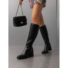 Q 40080 Chunky heel boots �ָ���ʿŮ��ѥ�羳����ͨ
