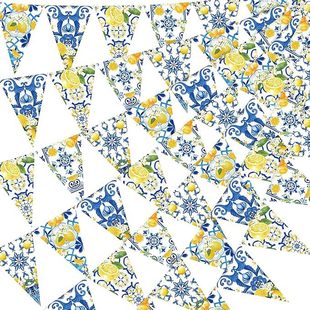 Tile Lemon Pennant Layout Scene Universal Banner Party Party Decoration Supplies Pull Flag Flag Banner