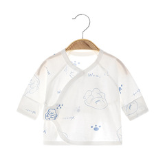 Newborn Half-Back Summer-Style Boneless 100% Cotton Ultra-Thin First-Birth Velcro Pajamas for One-Month-Old Babies – Perfect for Air-Conditioned Rooms