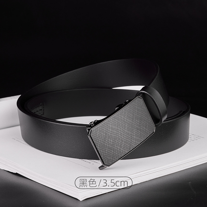 高級ビジネスベルト男性高級感トップ層牛革ベルト男性ファッションファッション男性自動バックル本革