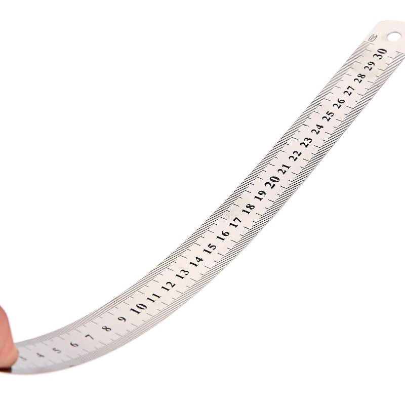 Regla de acero multifuncional papelería estudiante regla engrosada regla estándar placa de acero inoxidable regla de acero de doble cara