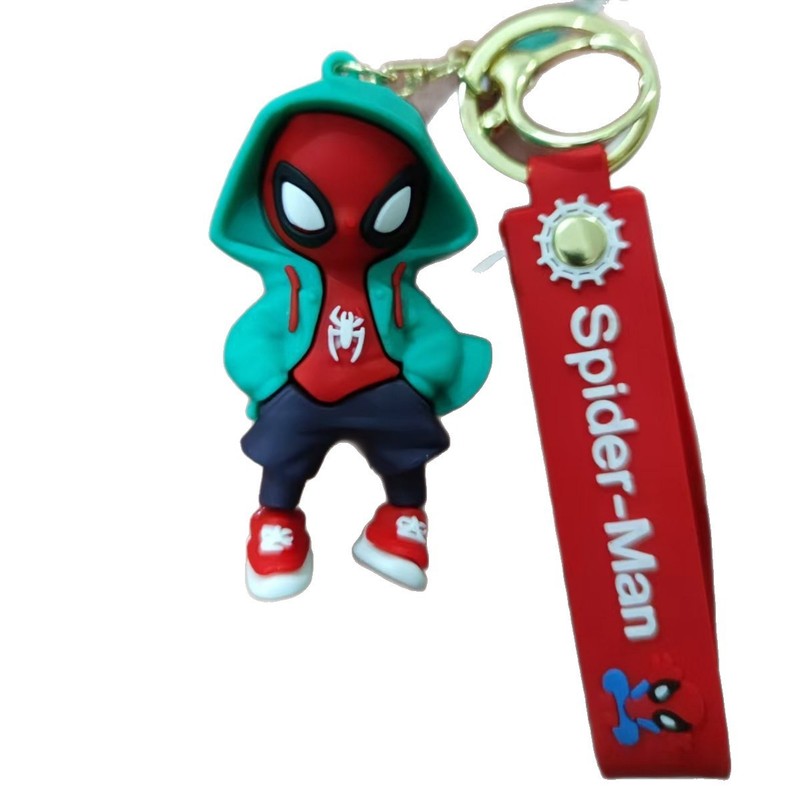 新しいスウェットシャツスパイダーマン編組マーベルキーホルダーペンダントクリエイティブカーキーホルダーカクテルクレーンギフト|undefined