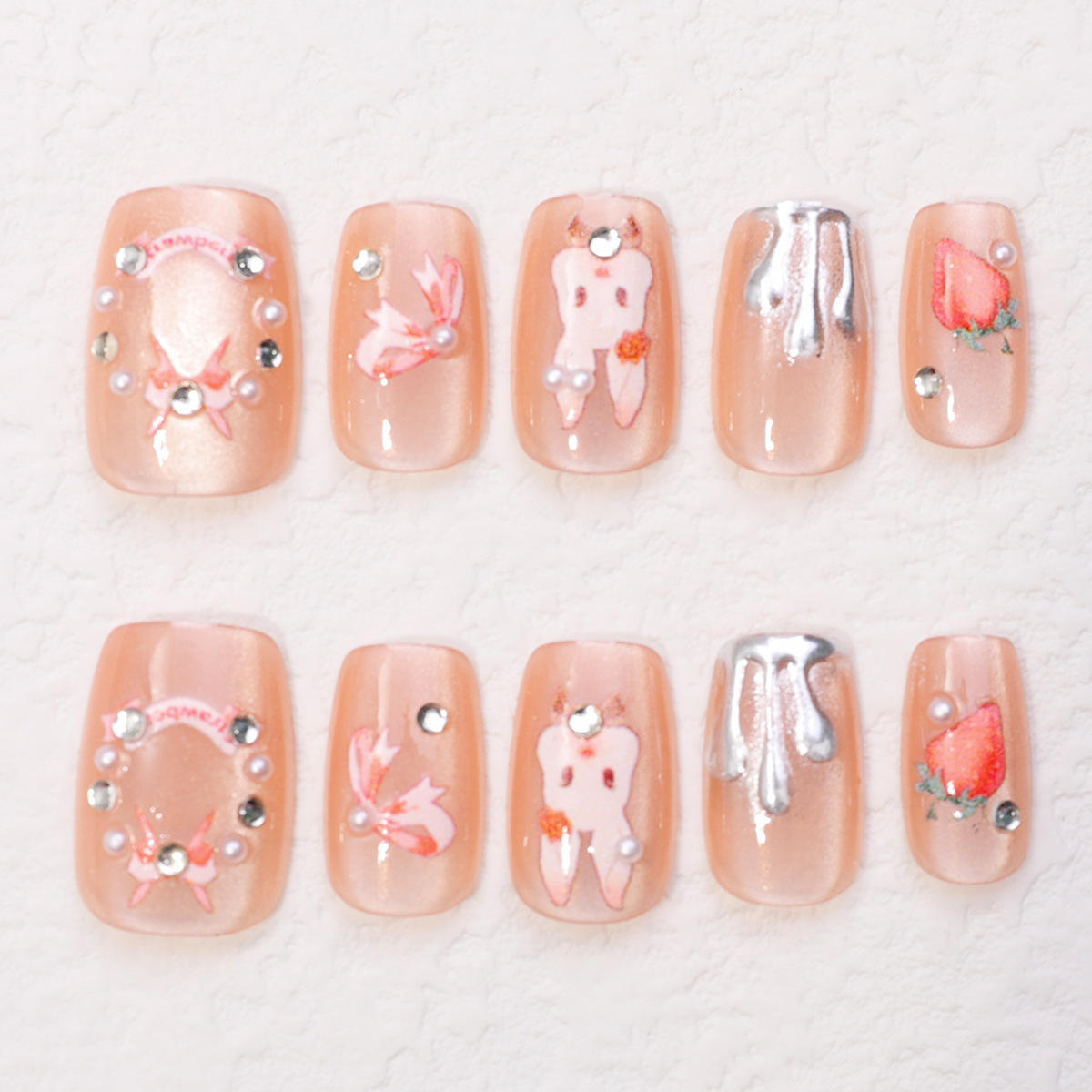 Manicure nuevo cristal ojo de gato usar uñas de alta calidad manuales manicure piezas de 10 piezas empaquetadas decodificación usar uñas al por mayor