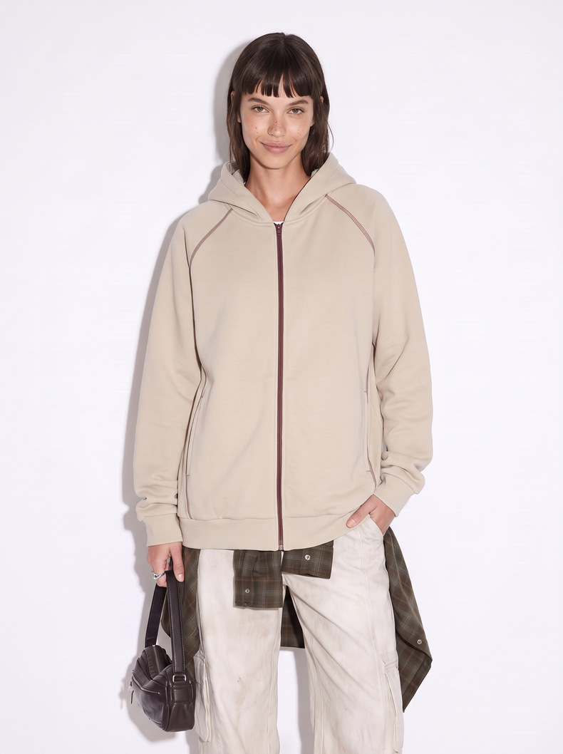 Inflation 325g Fleece Color-Block Zip Hoodie