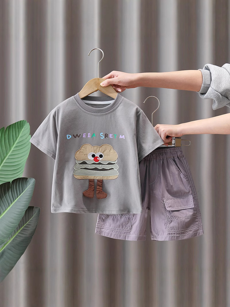 Conjunto de Verano para Niños 7318, Ropa Infantil Moderna de Manga Corta, Nueva Colección 2026, Atuendo Ligero de Verano, Ropa de Moda Urbana para Niños image 2