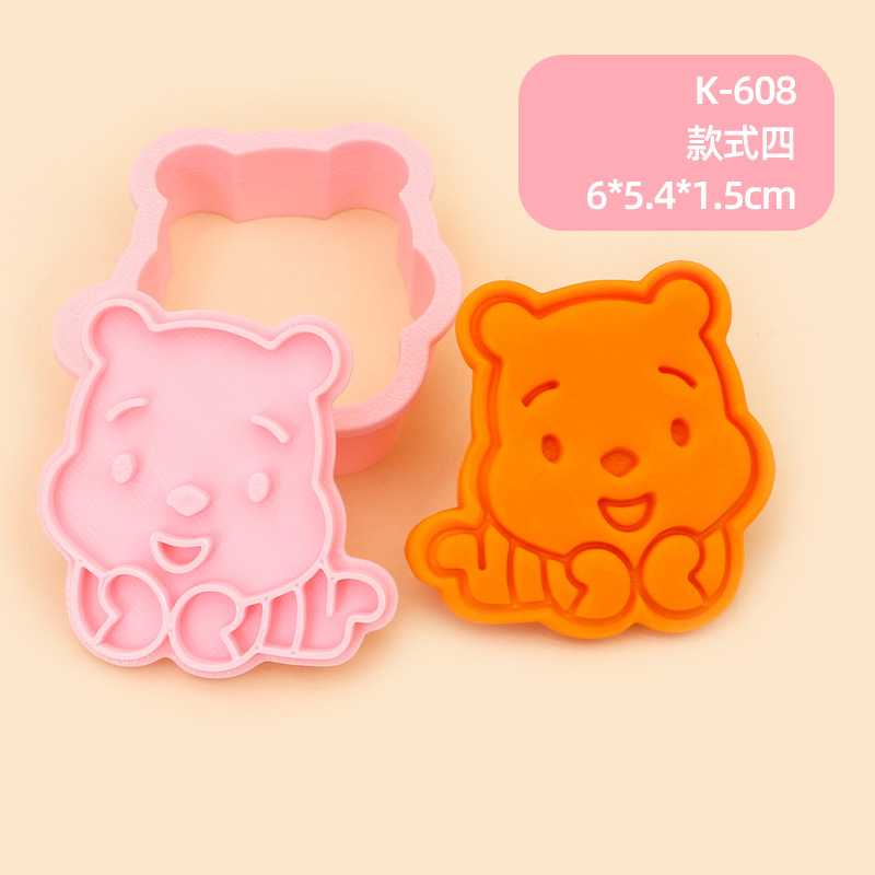 Molde para Galletas de Winnie the Pooh, Molde para Hornear de Fondant con Diseño 3D de Dibujos Animados, Molde para Decoración de Pasteles para Hacer en Casa