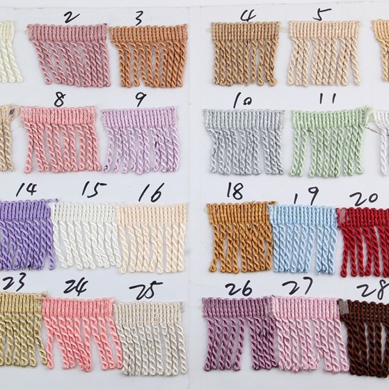 Cortina sofá accesorios decorativos de encaje accesorios de DIY 6cm barba cuerda fila dragón barba borla 6cm giro fila giro