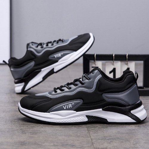 2024 Autumn and Winter Front Lace Up Fashion Shoes Daily Low-top Leather Black Round Toe Single Shoes Casual Sports Shoes