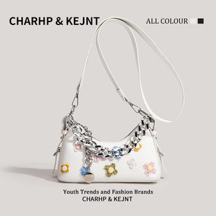 Shoulder bag, official product, flowered, high-end