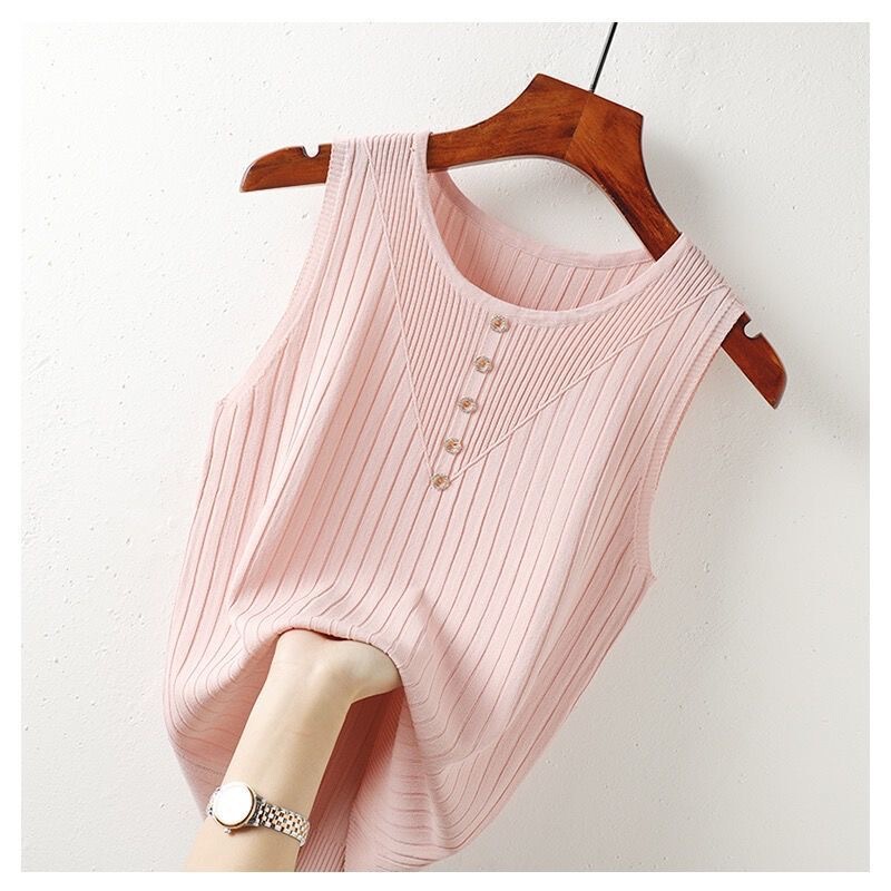 Women's Plus Size Camisole with Base White Short Knitted Slimming Thin All-match Sleeveless Top for Summer Women's Plus Size Camisole with Base White Short Knitted Slimming Thin All-match Sleeveless Top for Summer