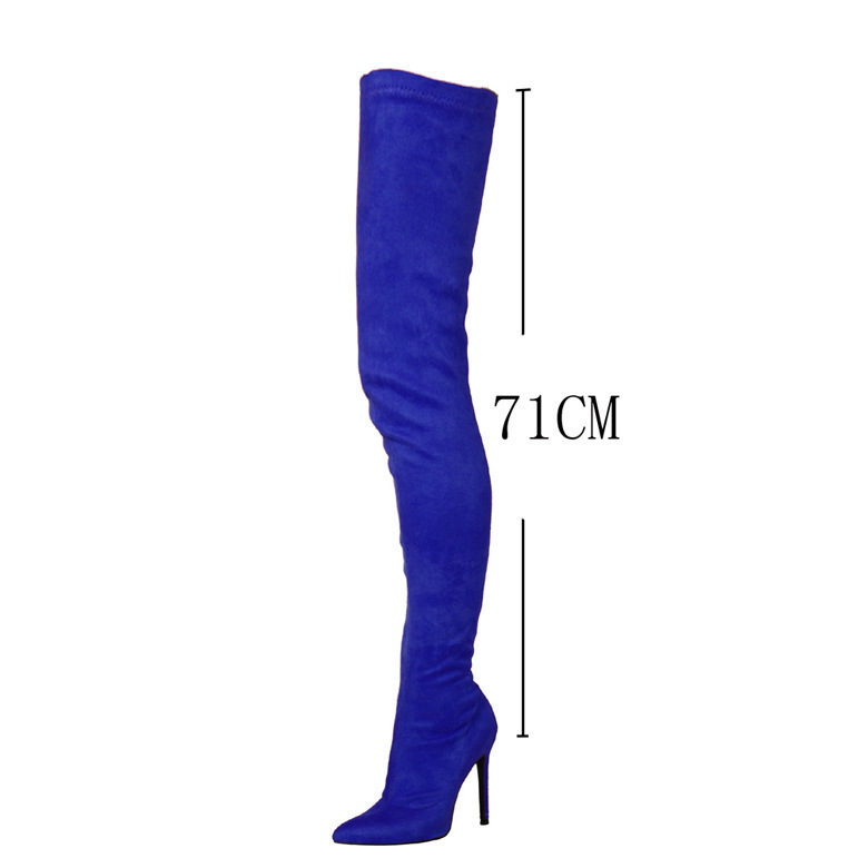 Amazon foreign trade model 2026 elongated slim-leg long boots, elastic suede pointed toe sexy over-the-knee women's boots Amazon foreign trade model 2026 elongated slim-leg long boots, elastic suede pointed toe sexy over-the-knee women's boots