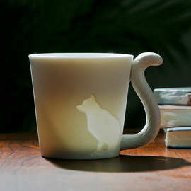 创意森林动物陶瓷杯 浮雕马克杯咖啡杯 烛台杯可加logo