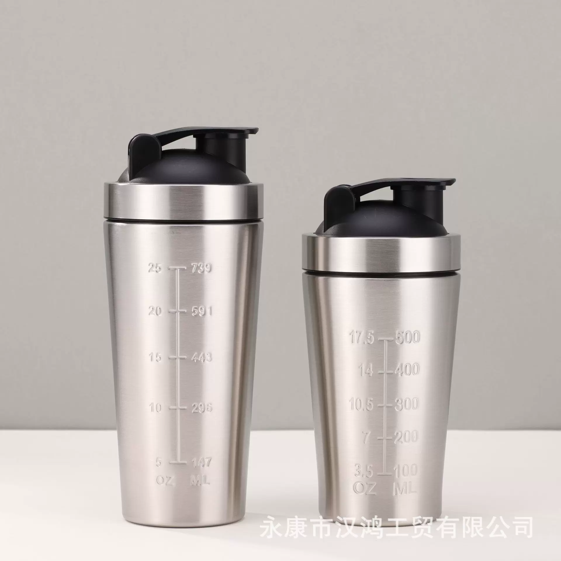 健身专用摇摇杯户外不锈钢单层运动瓶大容量蛋白粉奶昔搅拌水杯