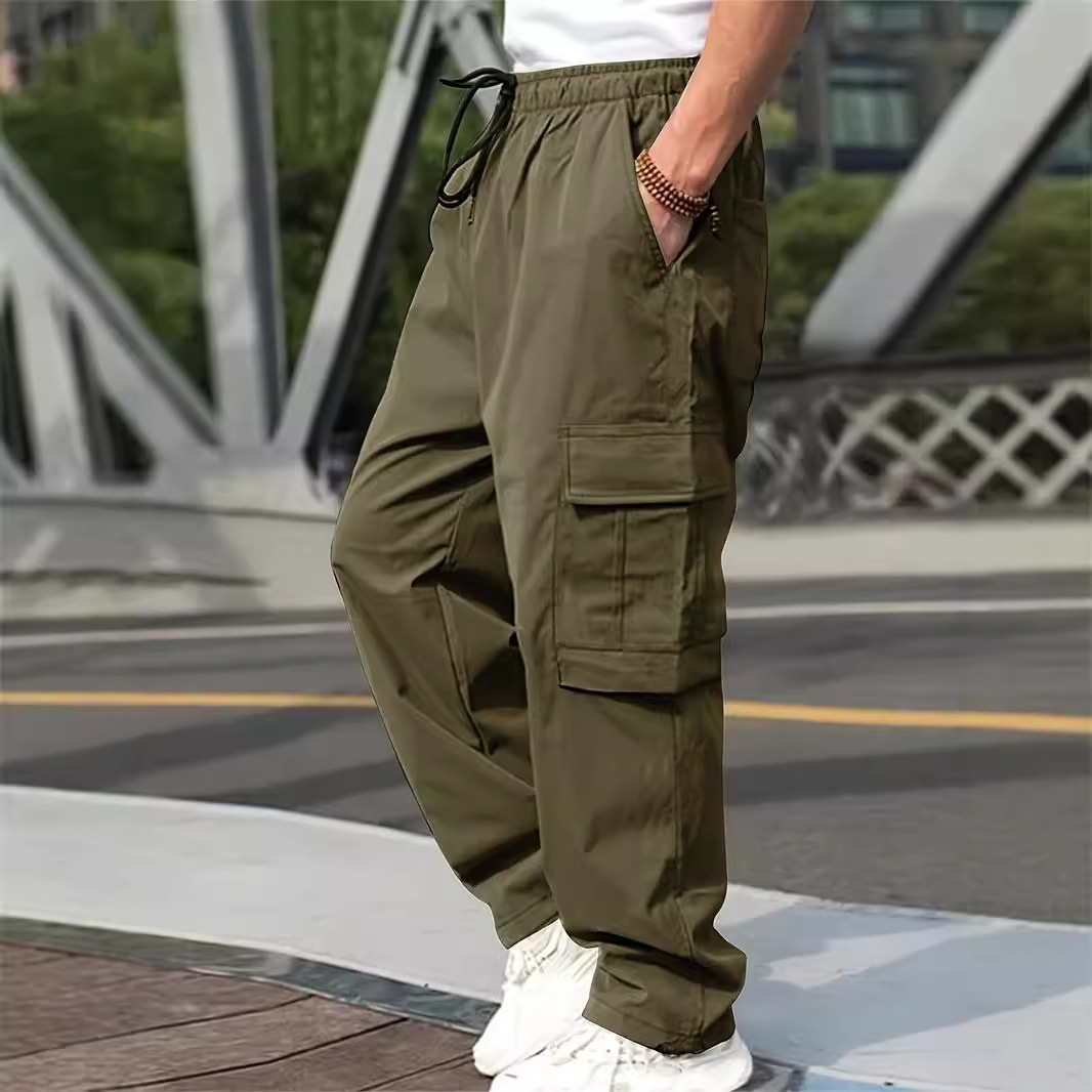 2024 Spring and Autumn Youth Casual Work Clothes Long Loose Straight Outdoor Sports Running Pants Men_voghion.com