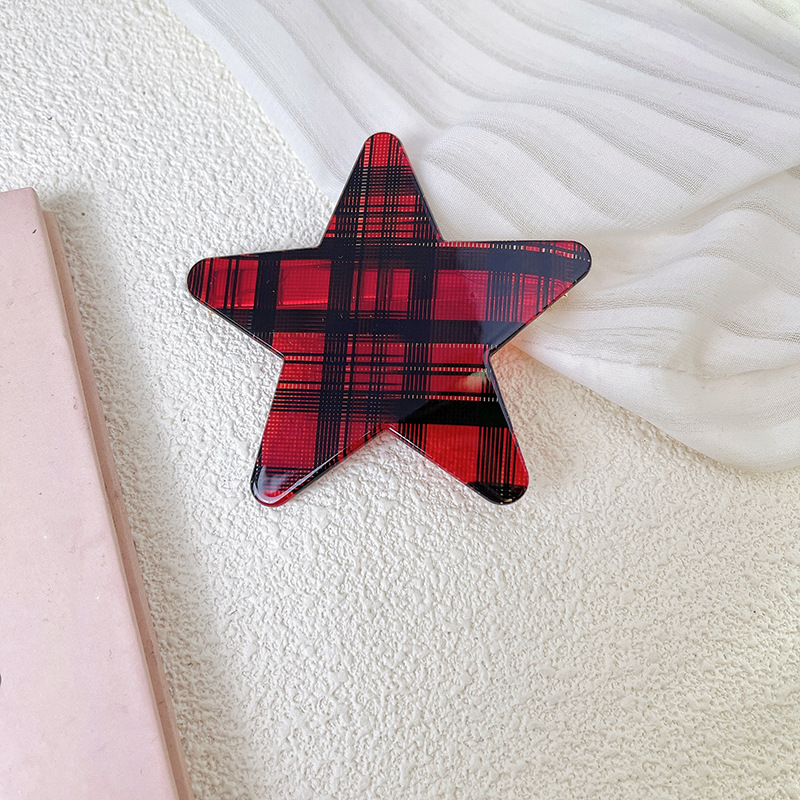 Women's Sweet Star Plaid Gradient Color Plastic Handmade Hair Claws display picture 4