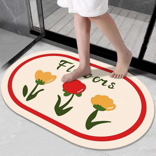 Bathroom Mat, Toilet Silicon Earthquake Mud Mat, Quick Drying Home Bathroom Mat, Non-slip Anti-slip Mat for Bathroom Entrance