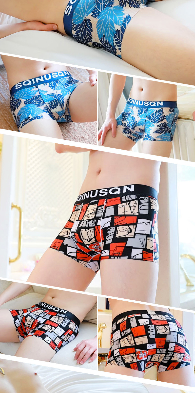 Atmungsaktive Herren Boxershorts Aus Eisseide Mit Comic-druck_voghion.com