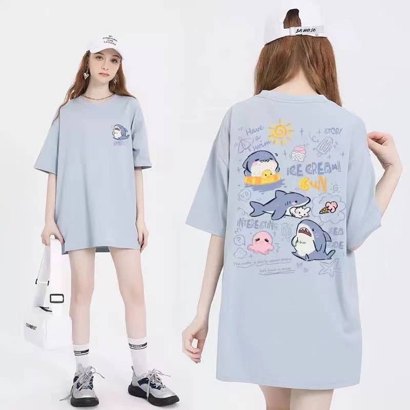 Cotton summer Japanese cartoon shark