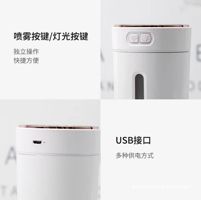 Cross-border new columnar humidifier mini USB home desktop office car aromatherapy creative gifts atmosphere light