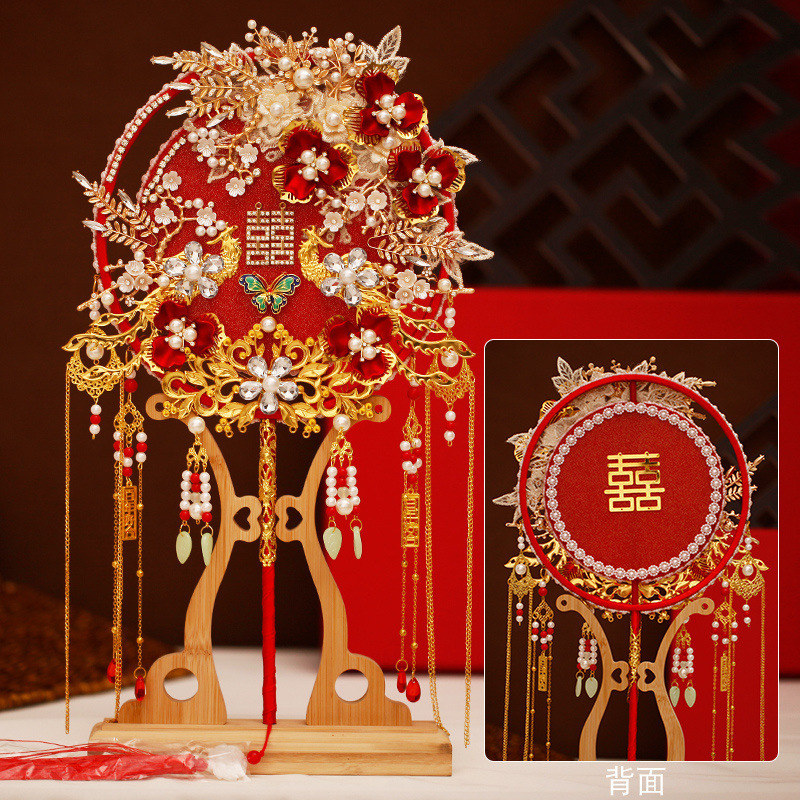 重工の豪華な喜扇純手作りの花嫁の材料に結婚プレゼントをプレゼントします。|undefined