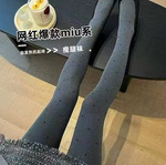 130克薄棉格雷灰系竖条纹植绒波点加厚抗起球瘦腿袜连裤袜打底裤